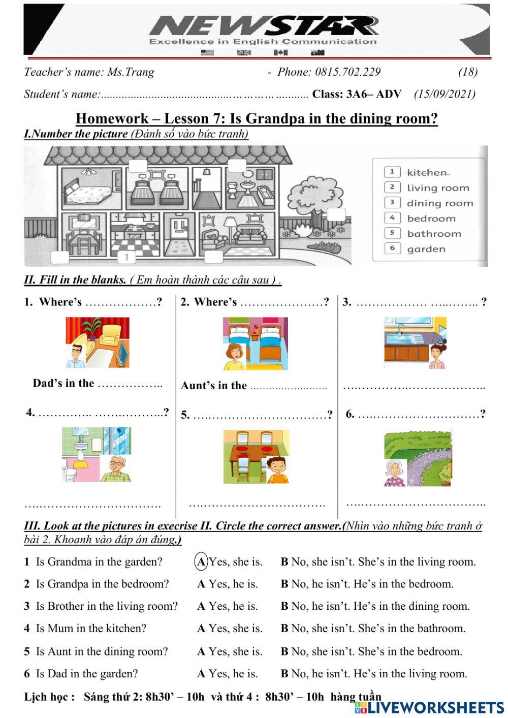 3A6-Lesson 7- Is Grandpa in the dining room?- 15-09-2021