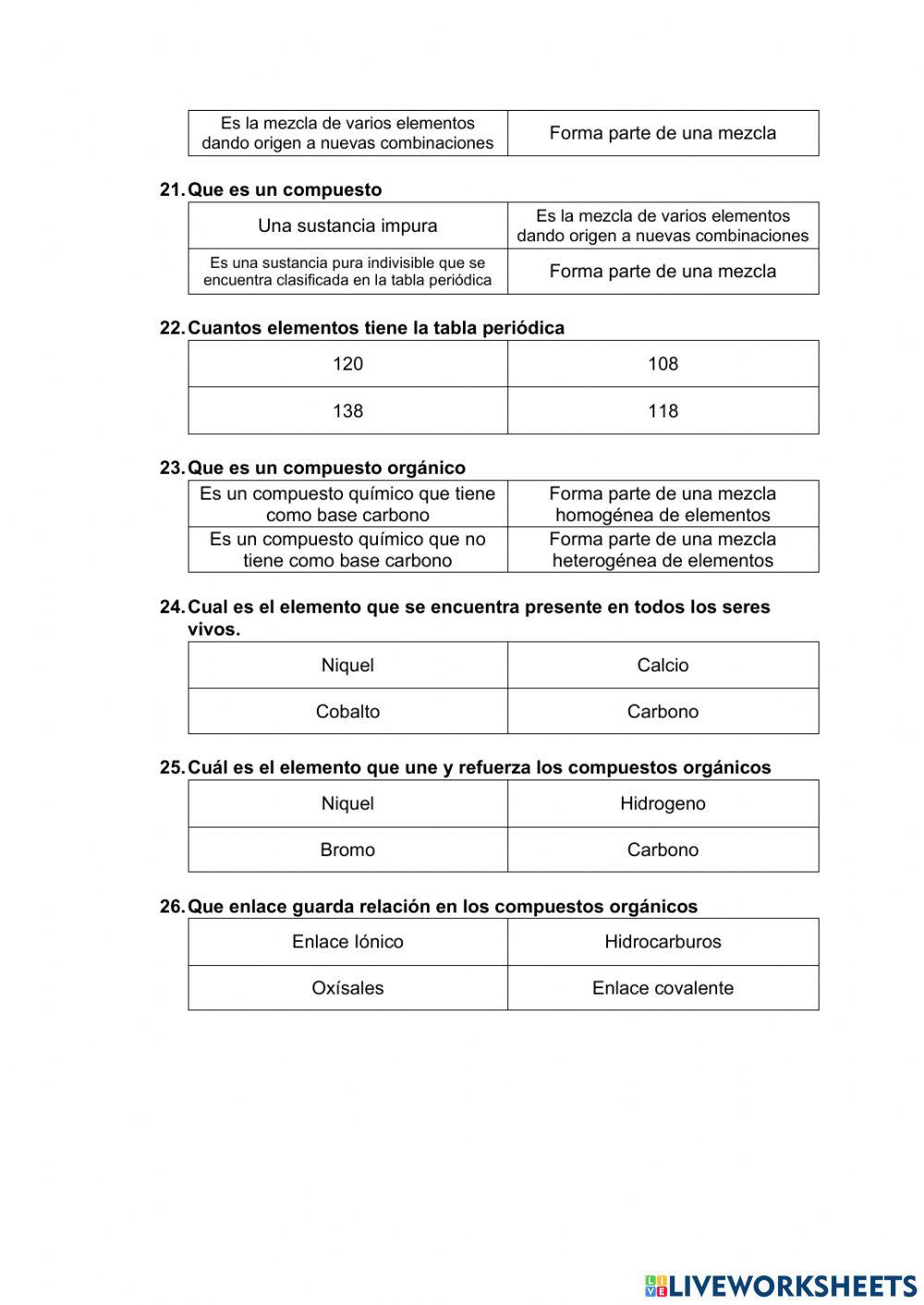 Cuestionario 1er Quimestre 6to EGB