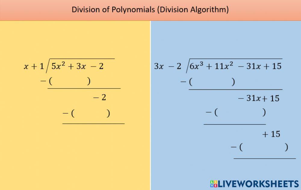 Long Division of Polynomials