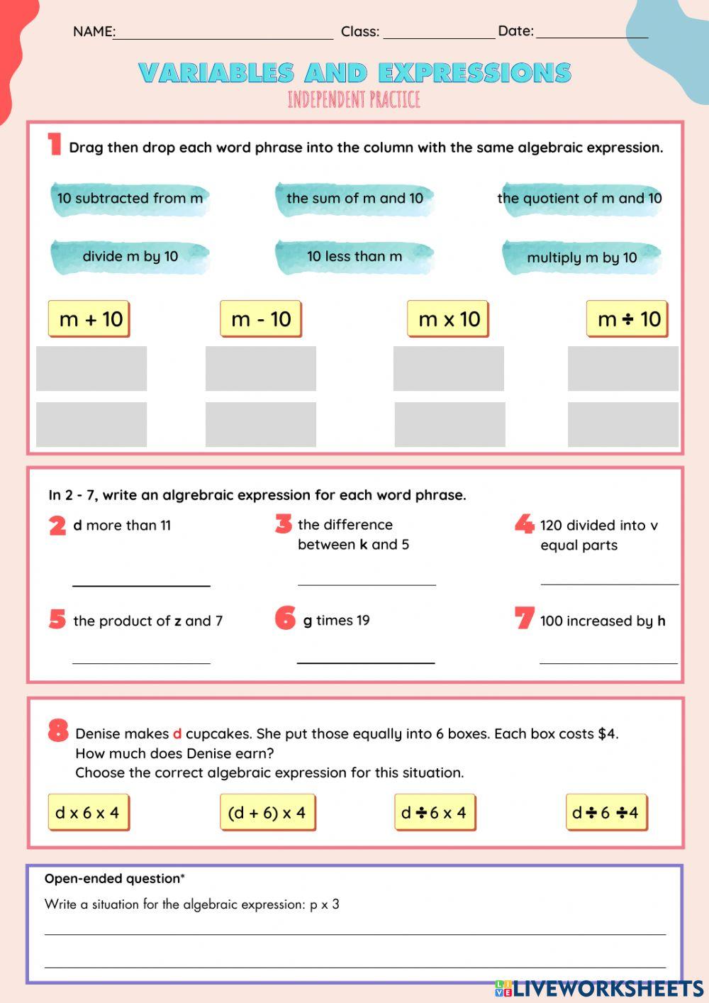 G4 - Variables and Expressions
