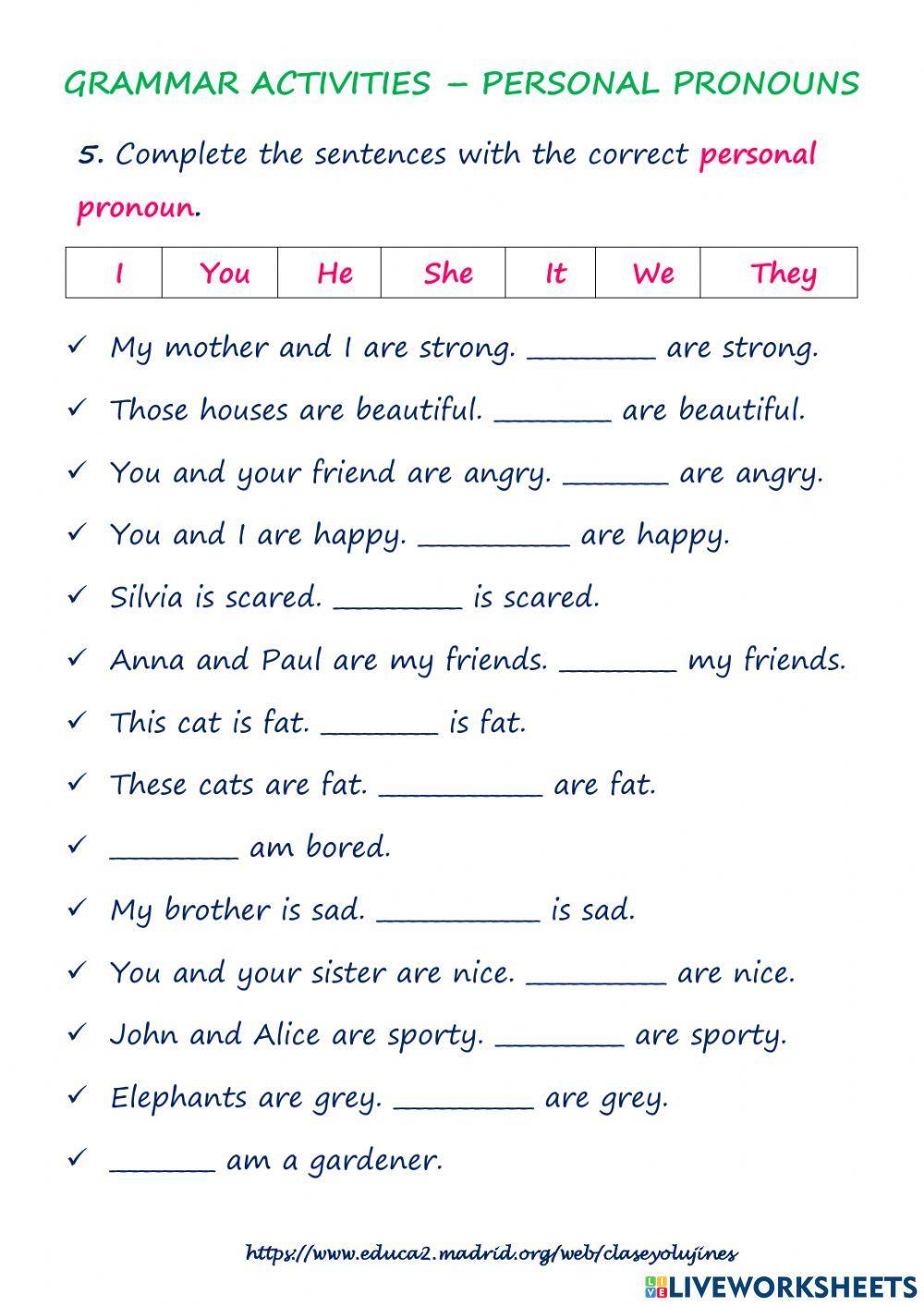 Personal Pronouns