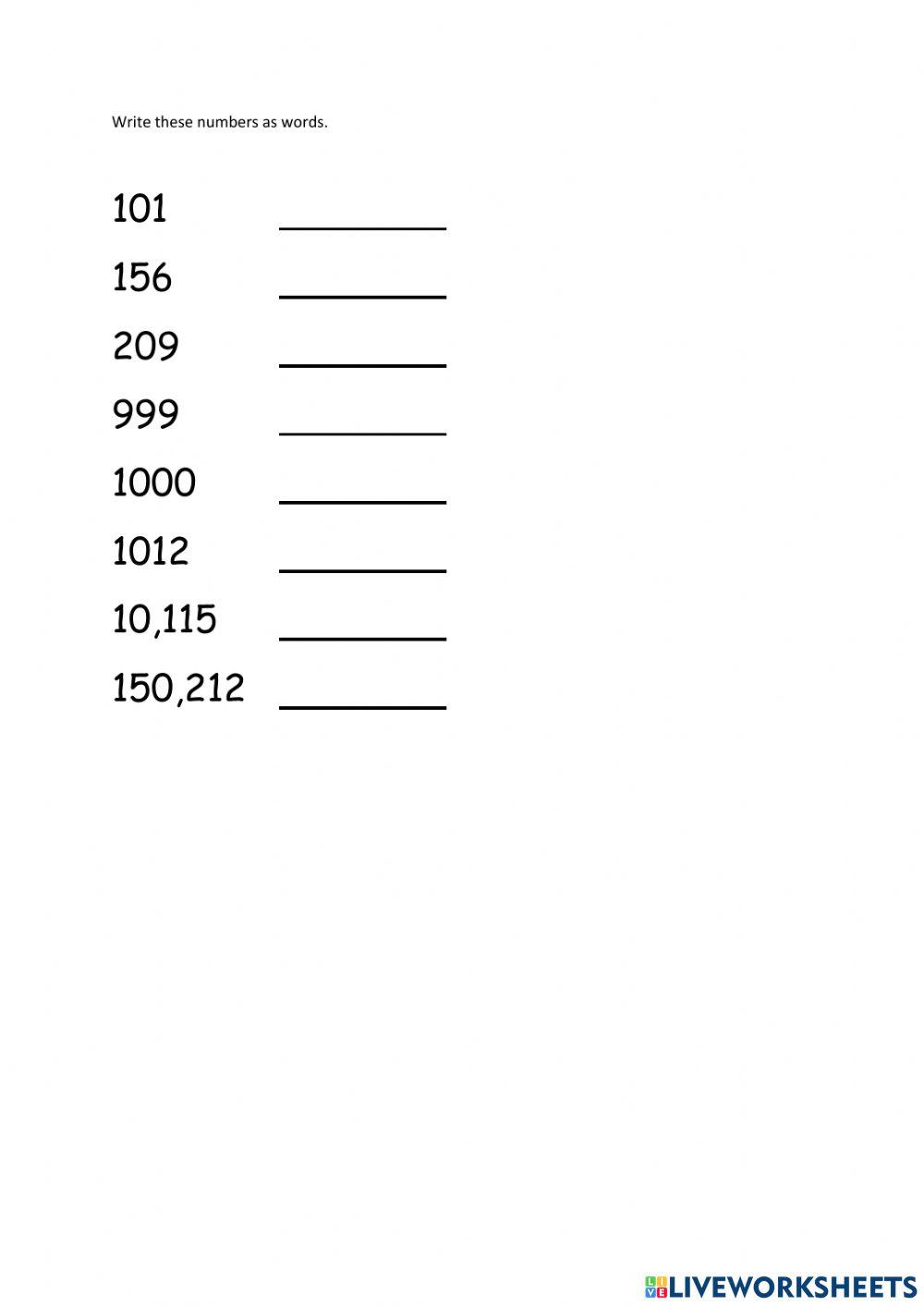 Writing bigger numbers
