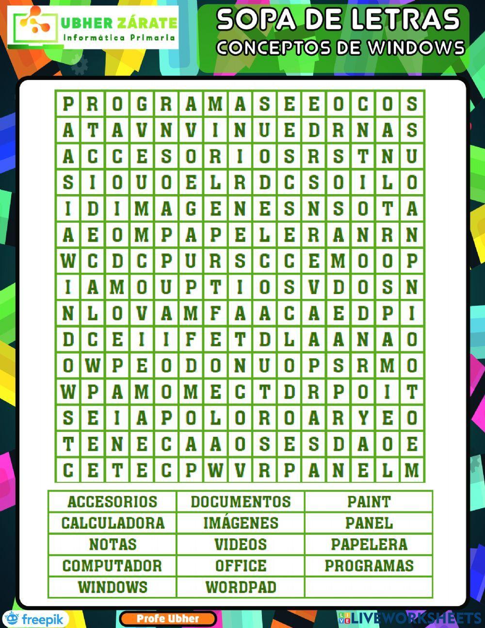 Sopa de letras - Windows