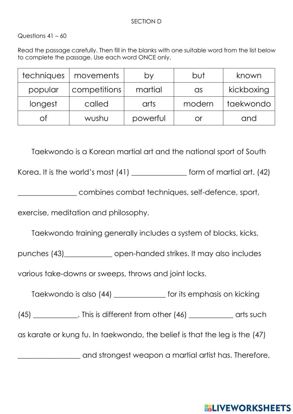 Paper 2 Revision (Pre PSR I 2013) online exercise for Live Worksheets Paper 2 Revision (Pre PSR I 2013) online exercise for Live Worksheets