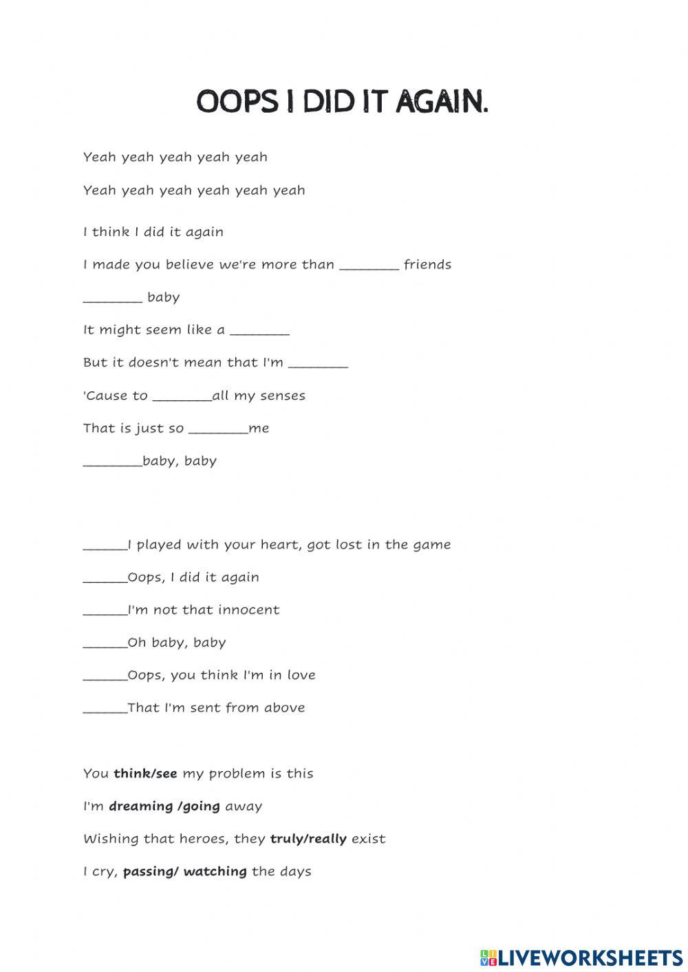 Ooops I did it again