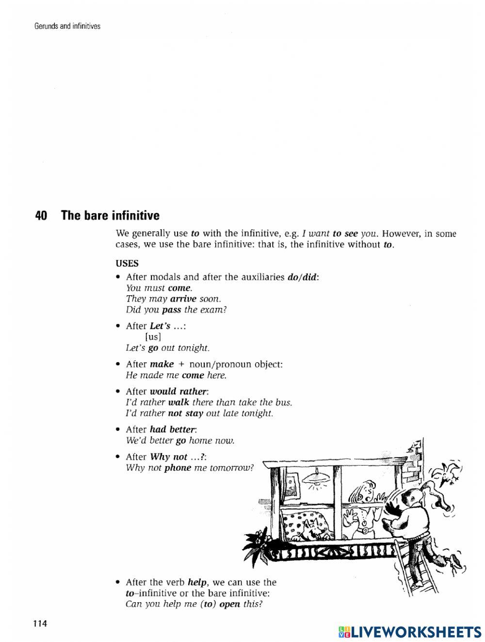 40 The bare infinitive