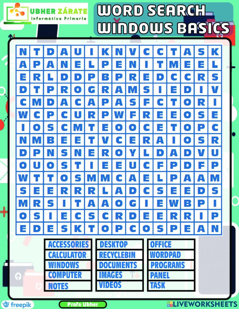 Word Search Windows Basics