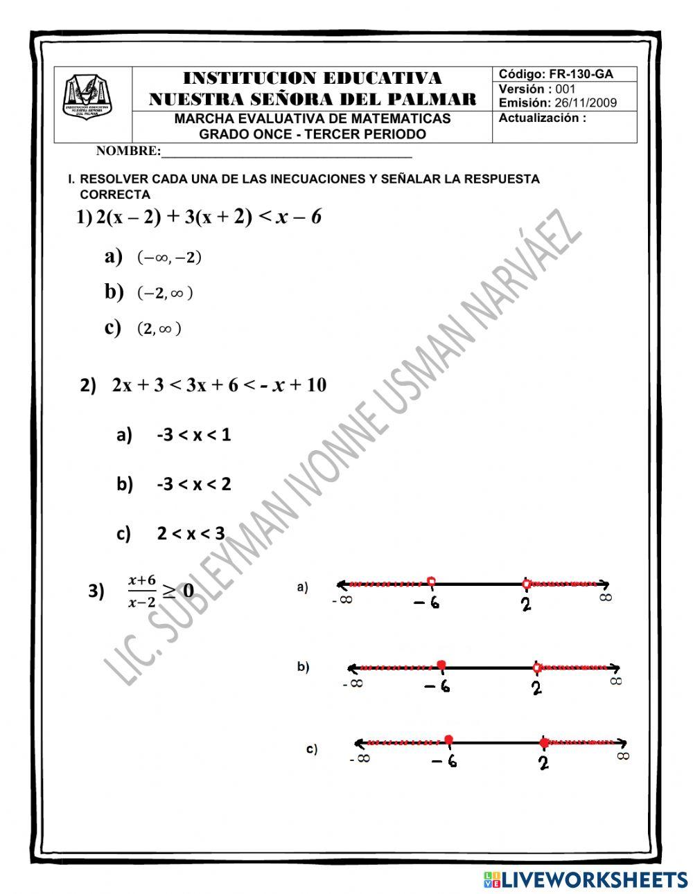 Funciones polinómicas y racionales