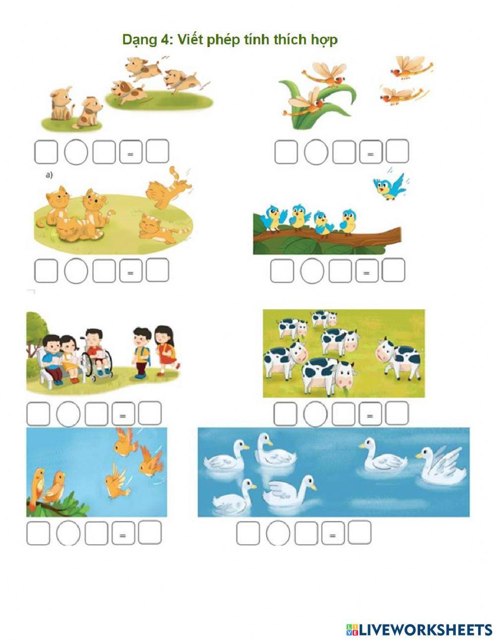 Bài ôn tập cộng trong phạm vi 10