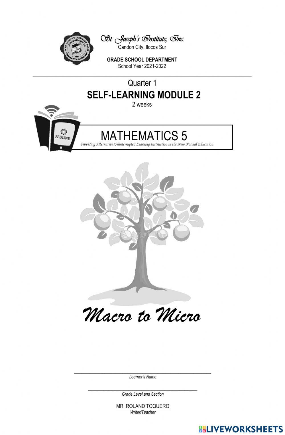 Self-LearningModule 2