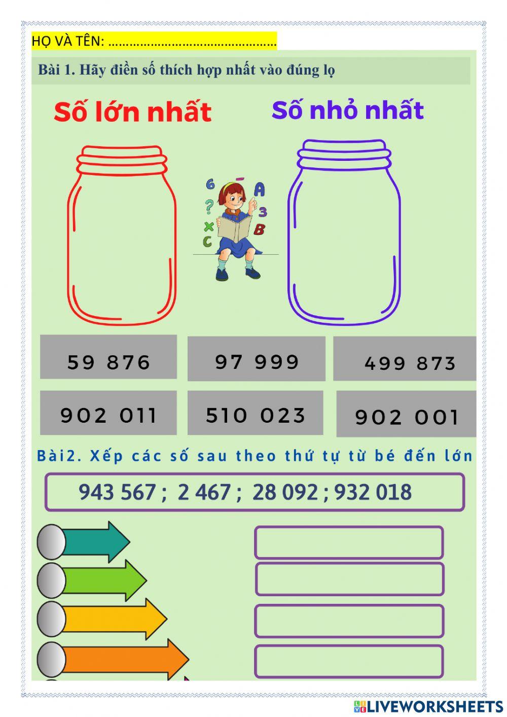 Các số có sáu chữ số