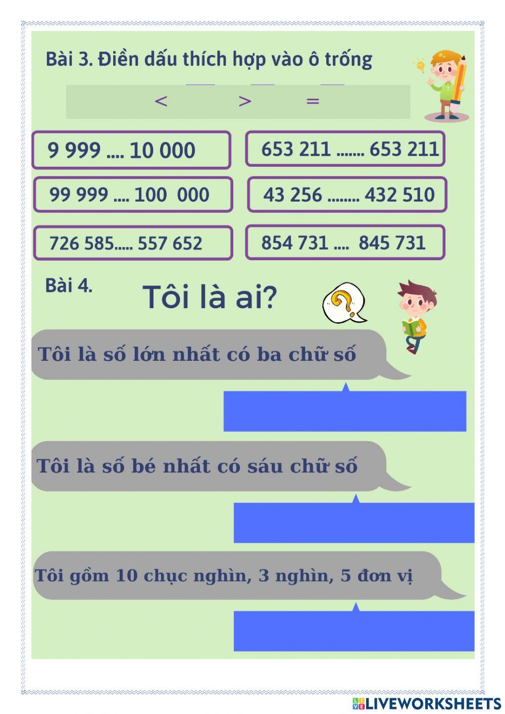 Các số có sáu chữ số