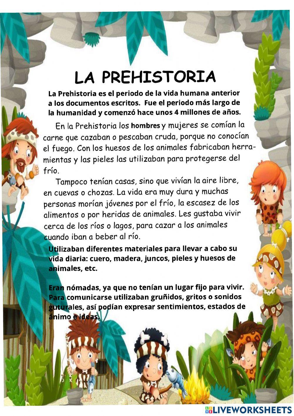 Comprensión lectora la prehistoria