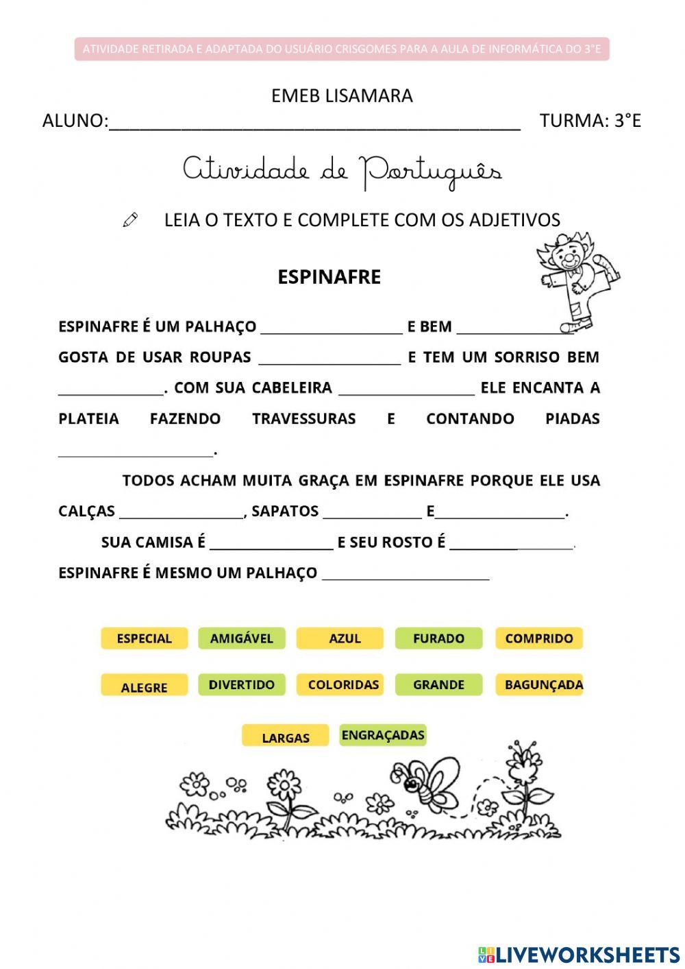 Substantivo e Adjetivo prof alini