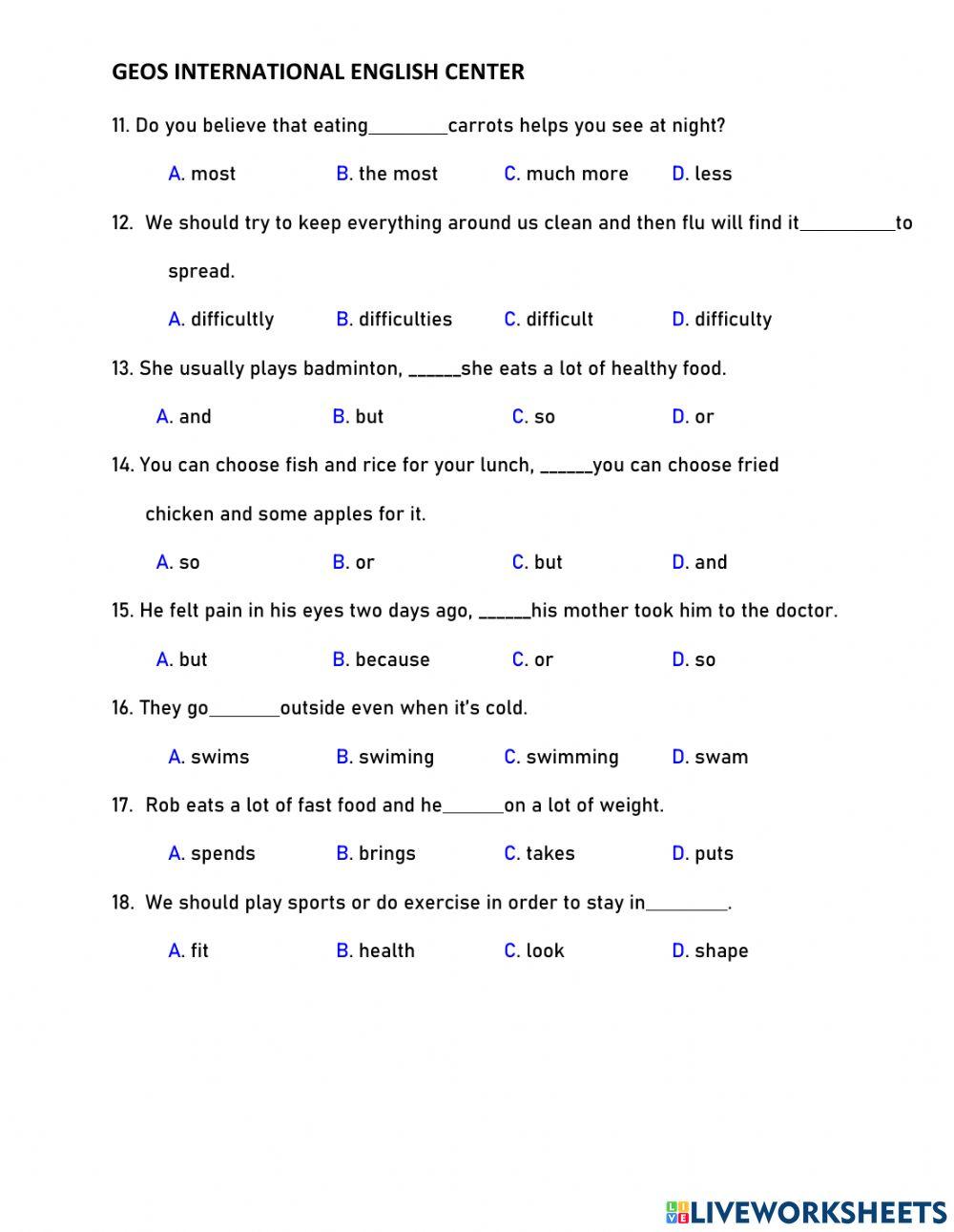 Mini test unit 2- Grade 7