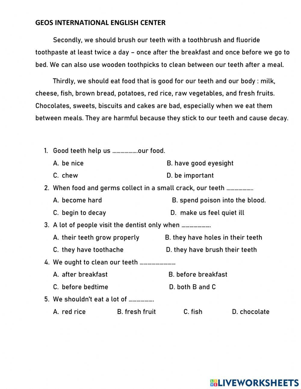 Mini test unit 2- Grade 7