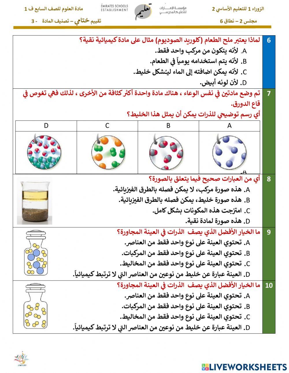 تصنيف المادة 3
