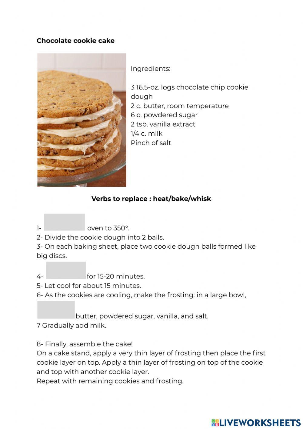 Complete the recipes