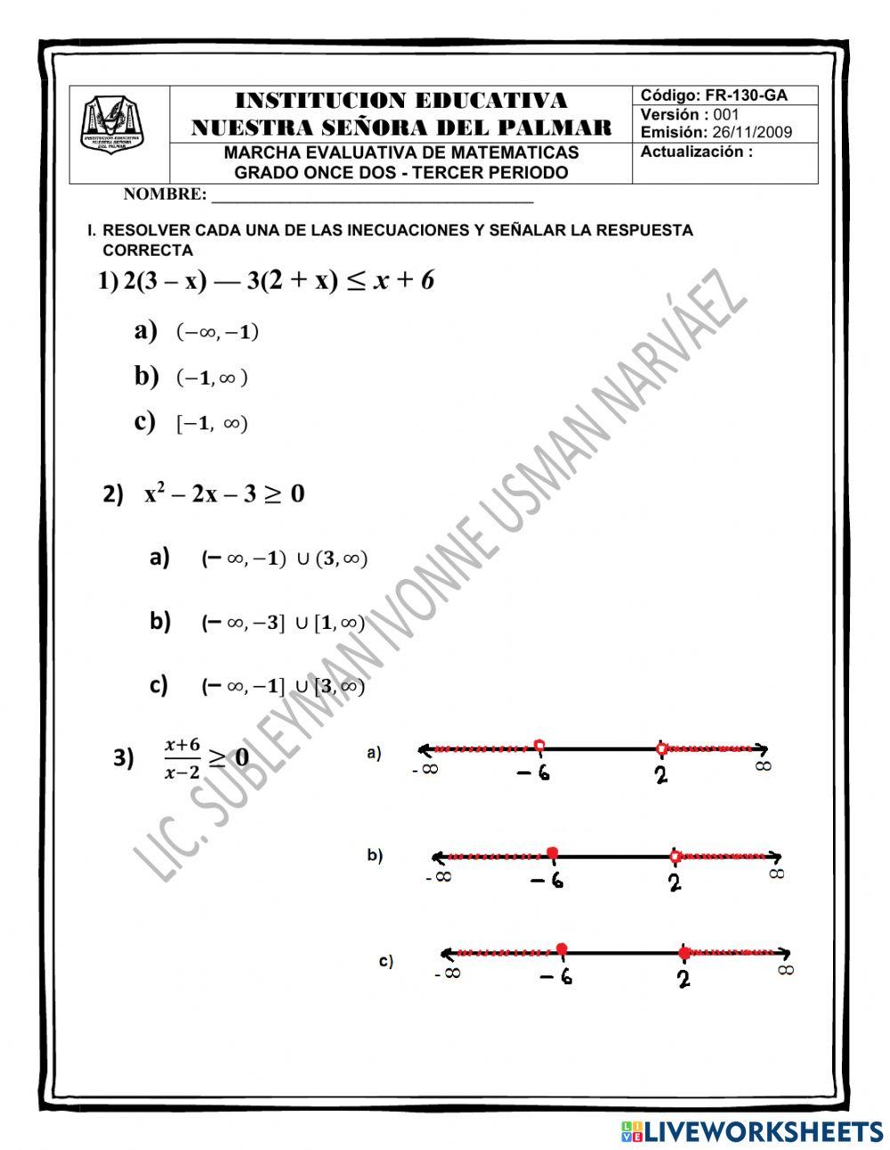 Funciones polinómicas y racionales
