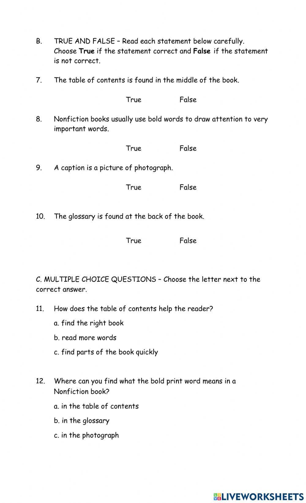 Text and Graphic Features