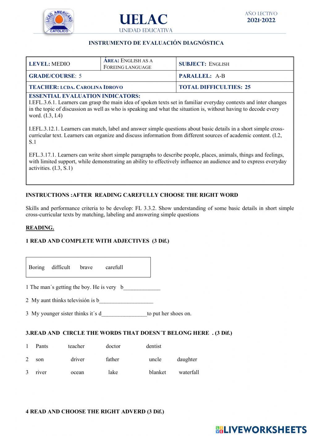 FIFTH GRADE LICEO AMERICANO CATOLICO