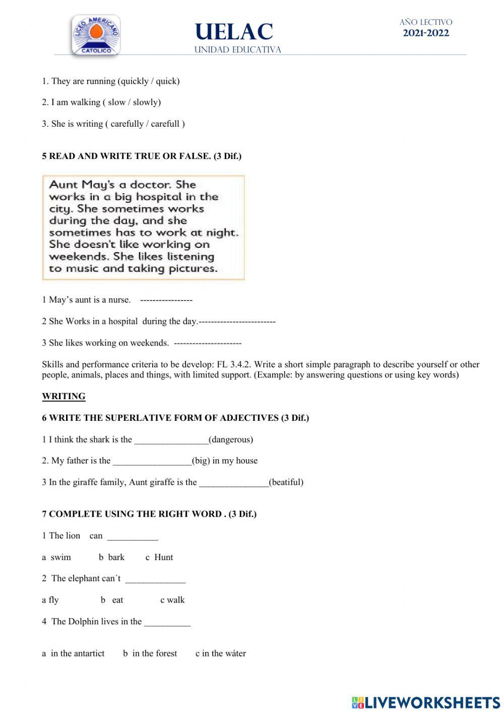 FIFTH GRADE LICEO AMERICANO CATOLICO