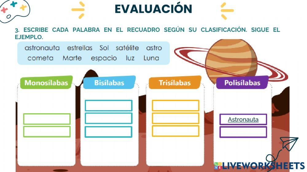 Evaluación familias y acentuación