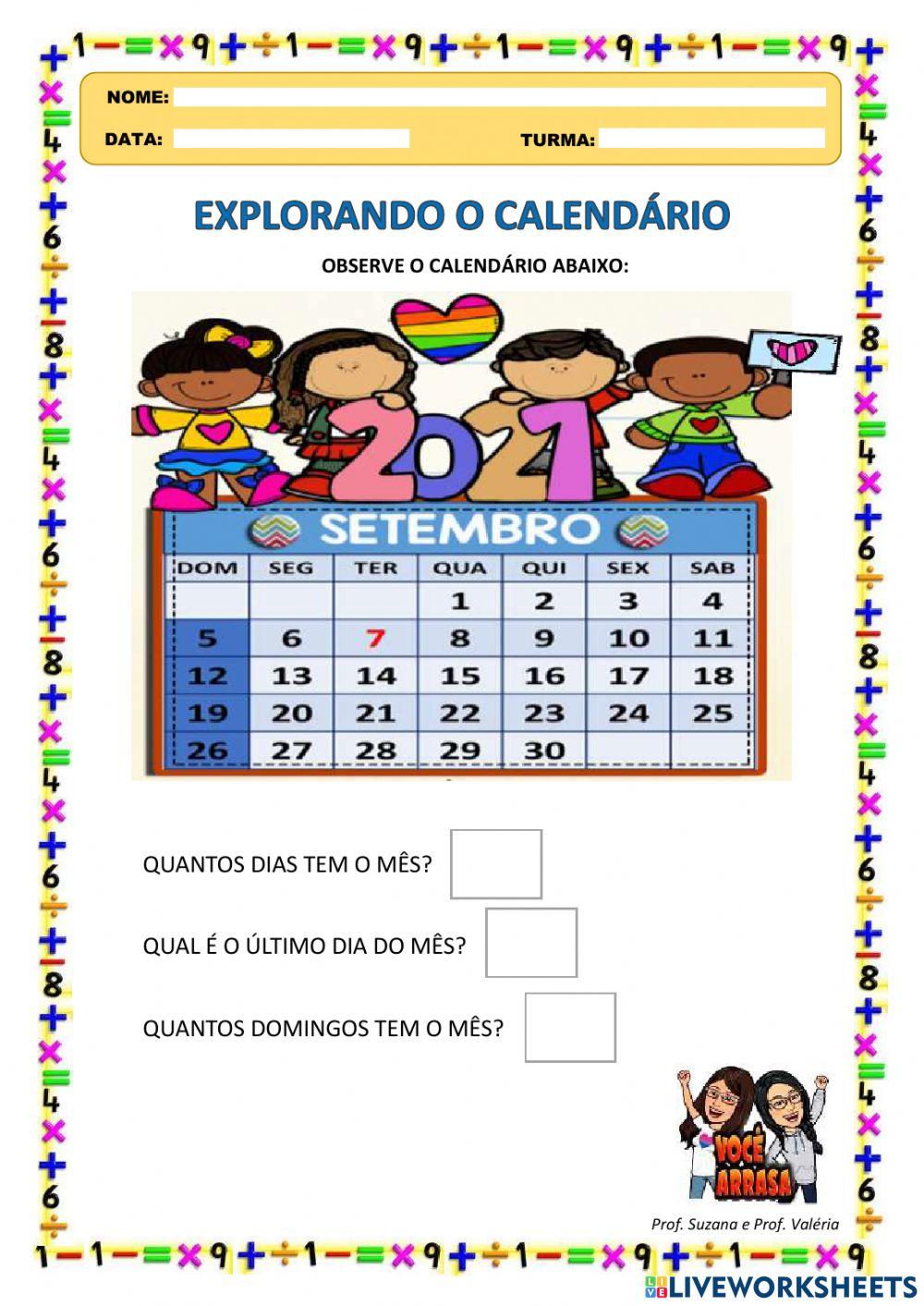 Explorando o Calendário