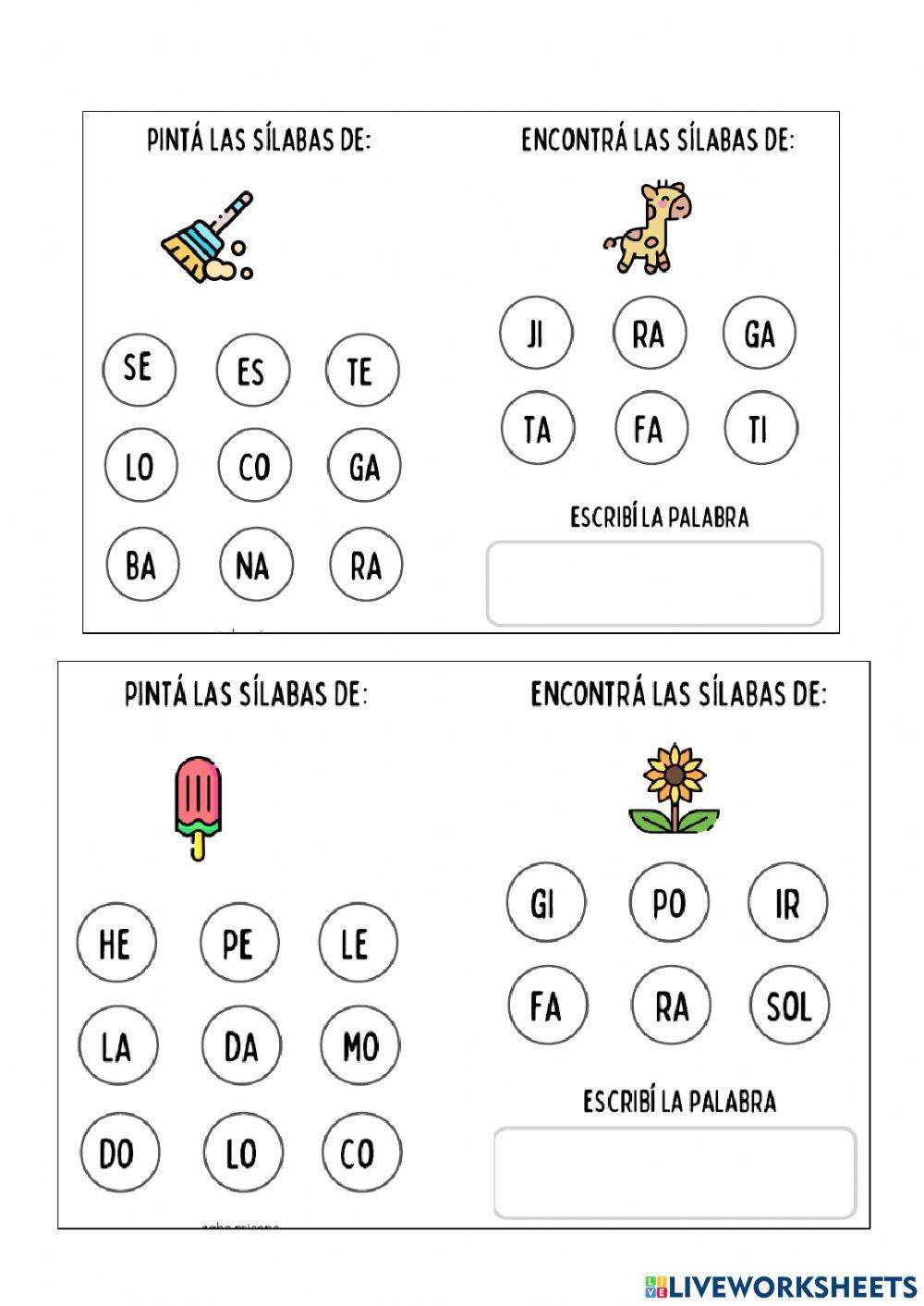 Formo palabras con sílabas