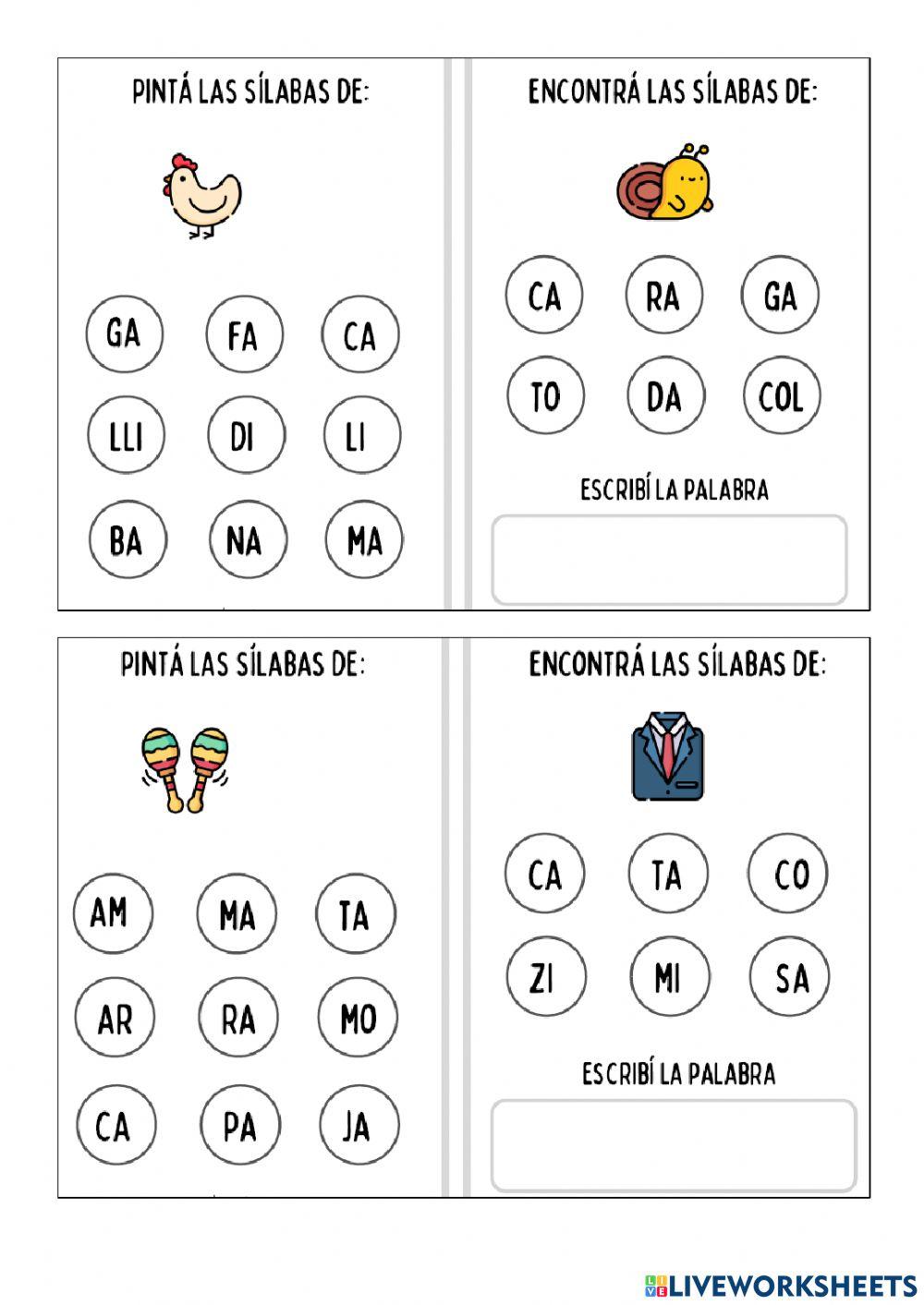 Formo palabras con sílabas