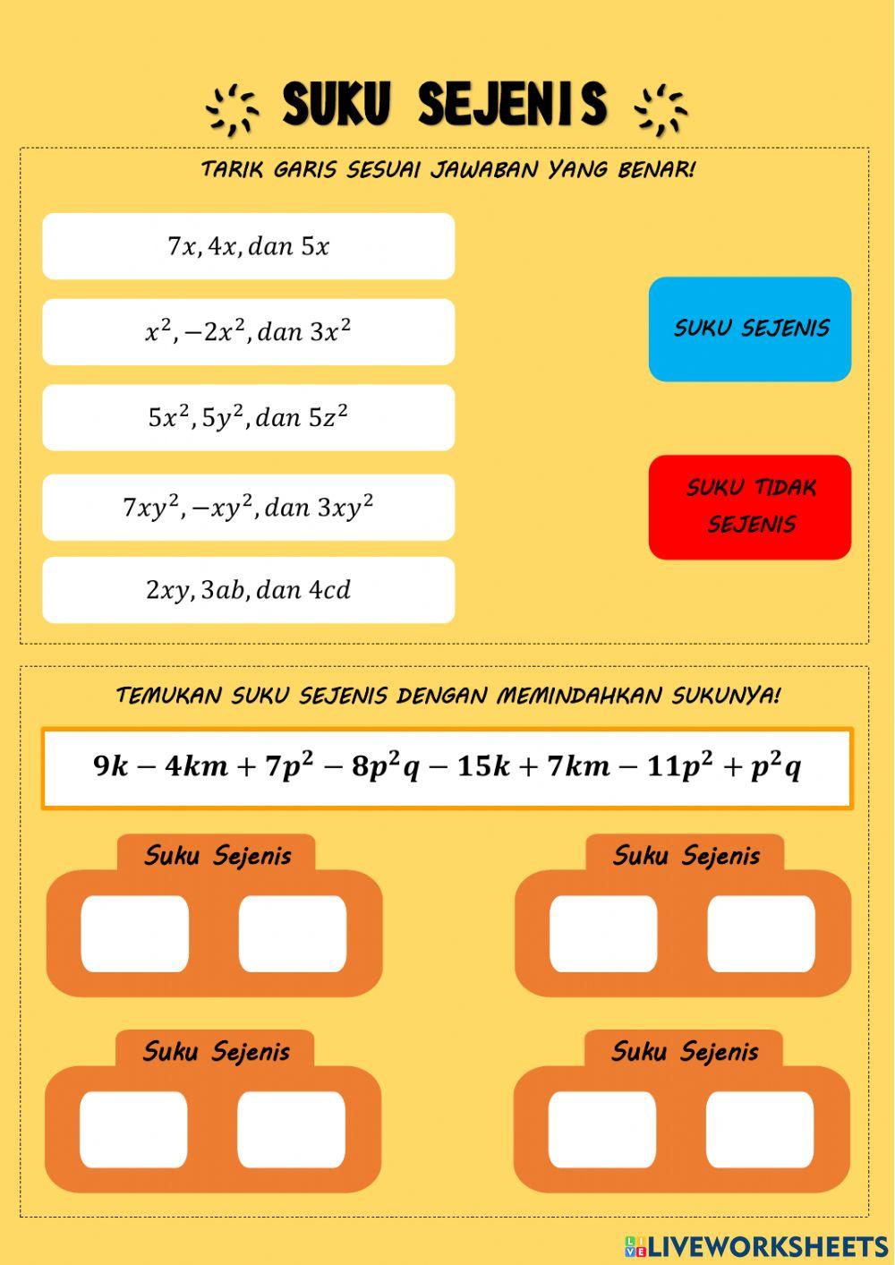 Mengenal Bentuk Aljabar