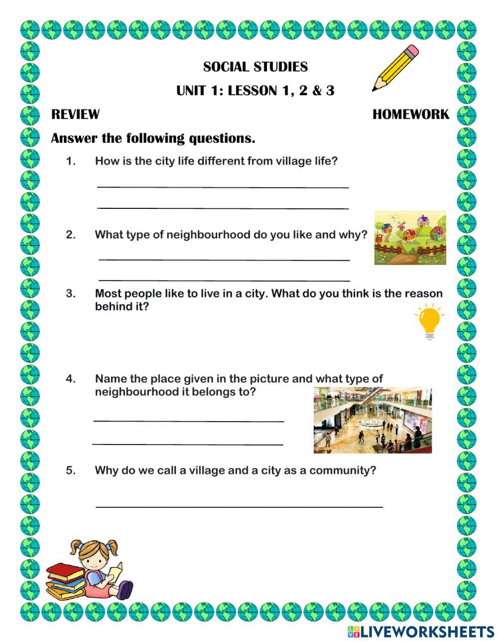 End of lessons compiled Homework sheet