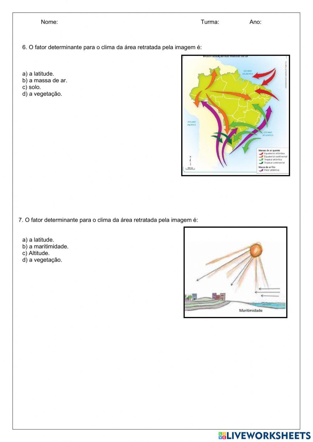 Clima e seus Fatores geograficos