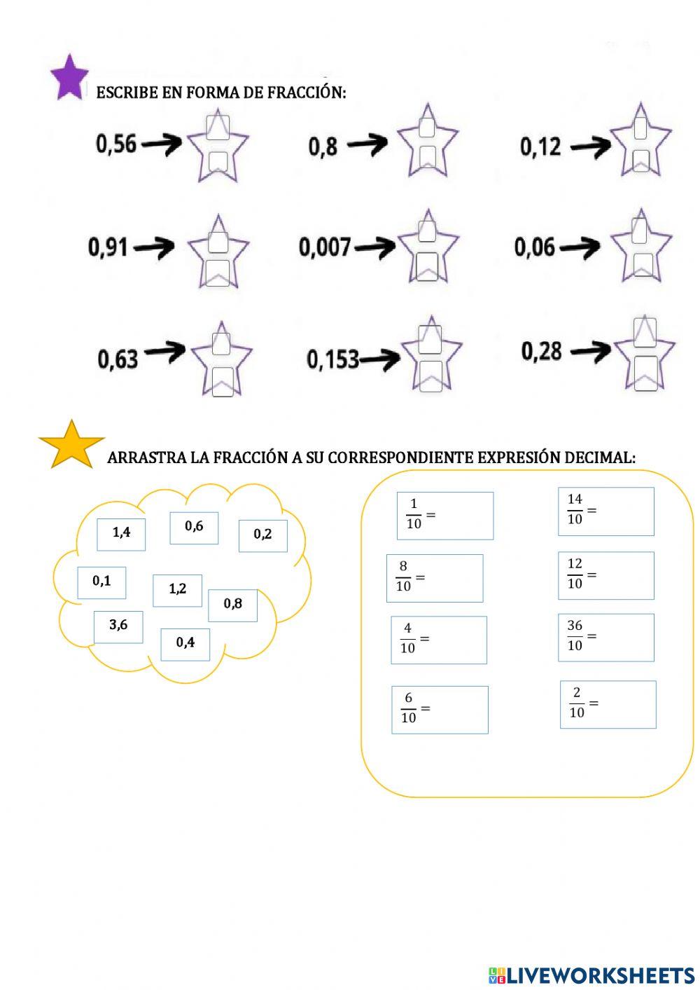 Fracciones decimales