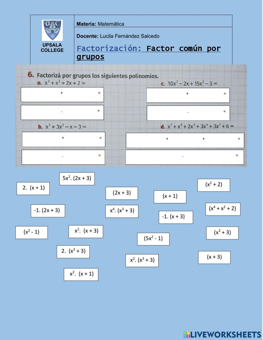 Factor común por grupos