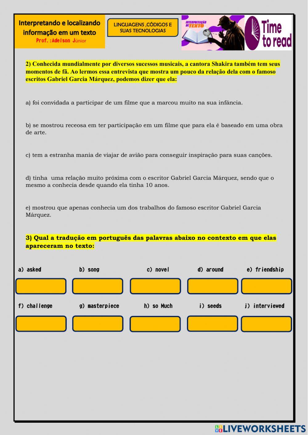 Leitura e interpretação