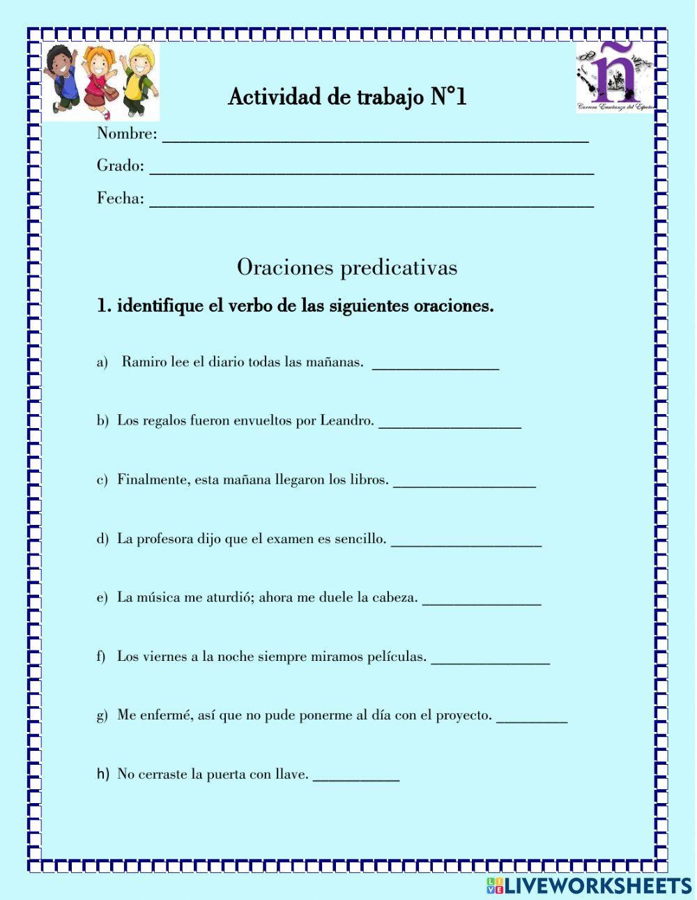 Oraciones predicativas