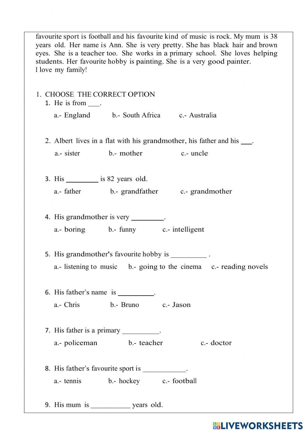 Learning activities for first quimestre exam