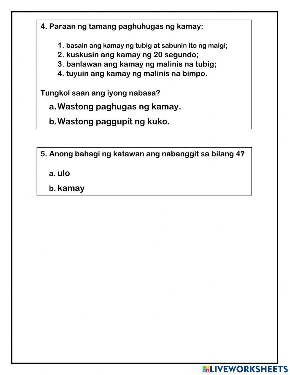 Pag-unawa sa napakinggan o nabasang teksto
