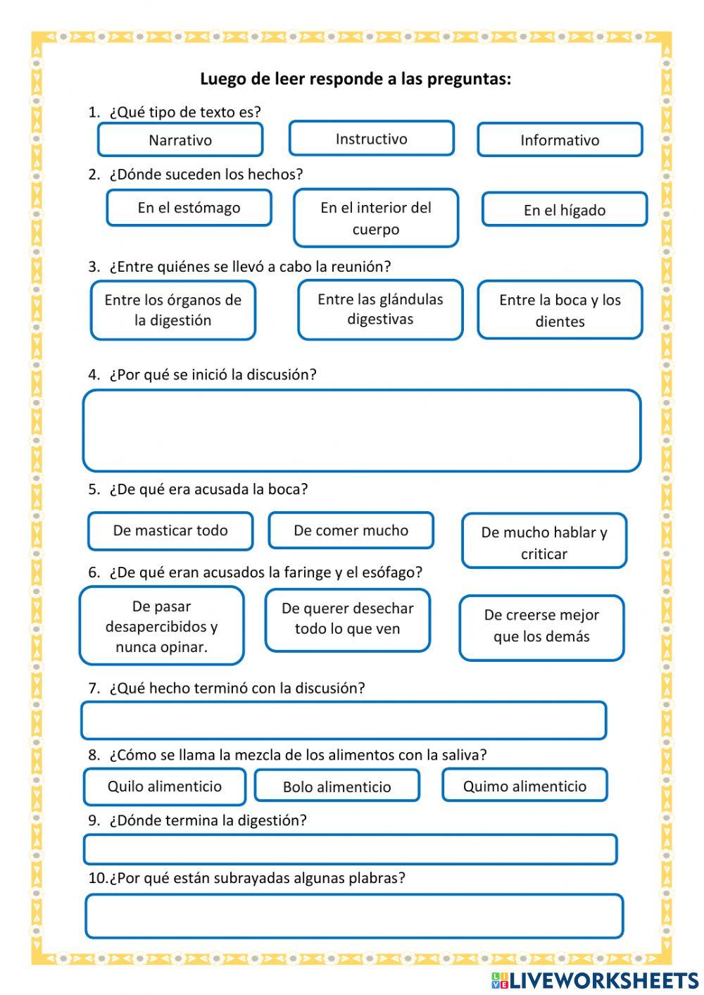La asamblea en el sistema digestivo
