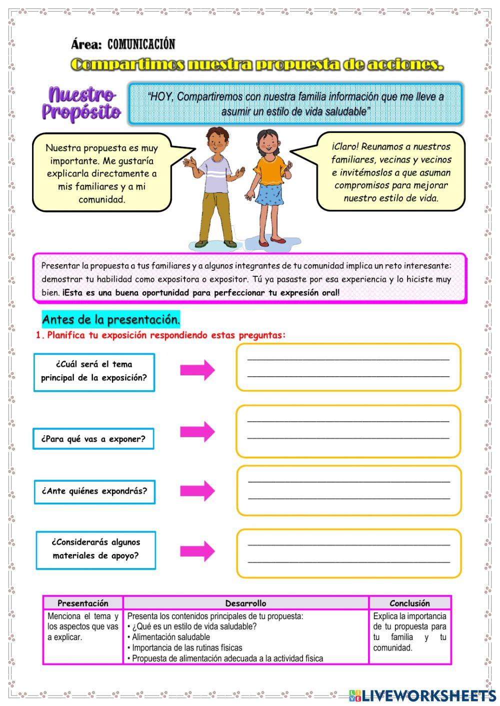 Compartimos nuestra propuesta de acciones.