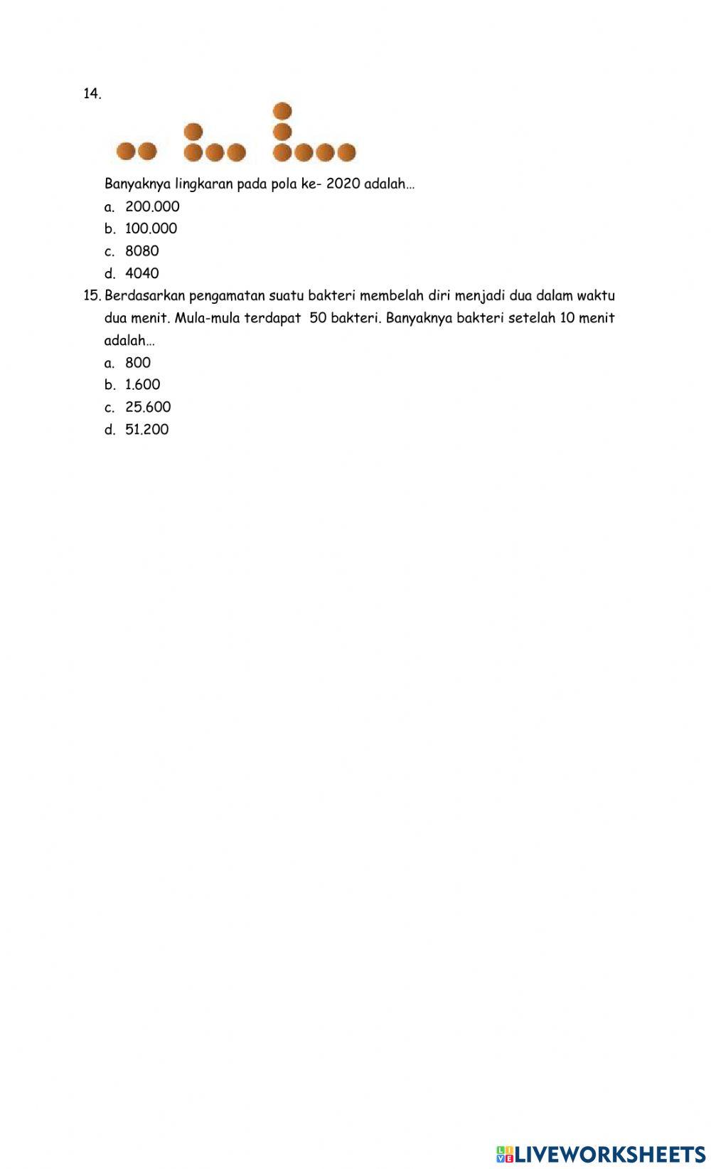 Penilaian pola bilangan