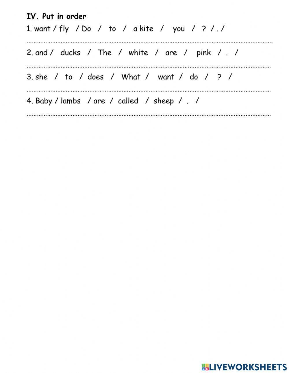 Worksheet grade 2