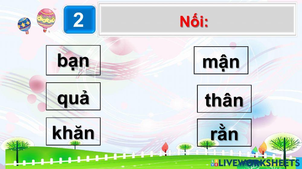 Ôn tập các vần có âm cuối -n-