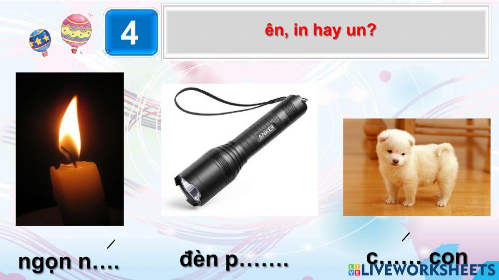 Ôn tập các vần có âm cuối -n-