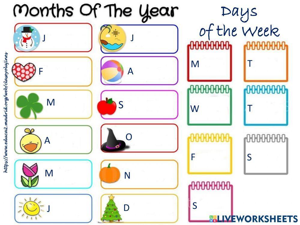 Months of the Year - Days of the Week