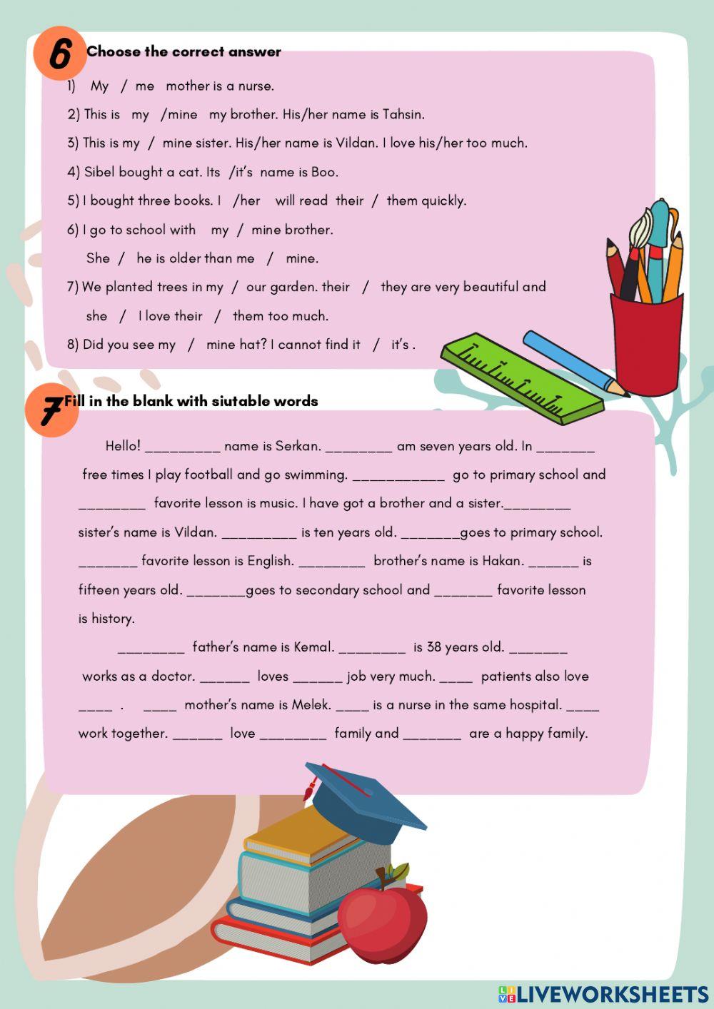 Worksheet 2-Unit 2-Grade 8
