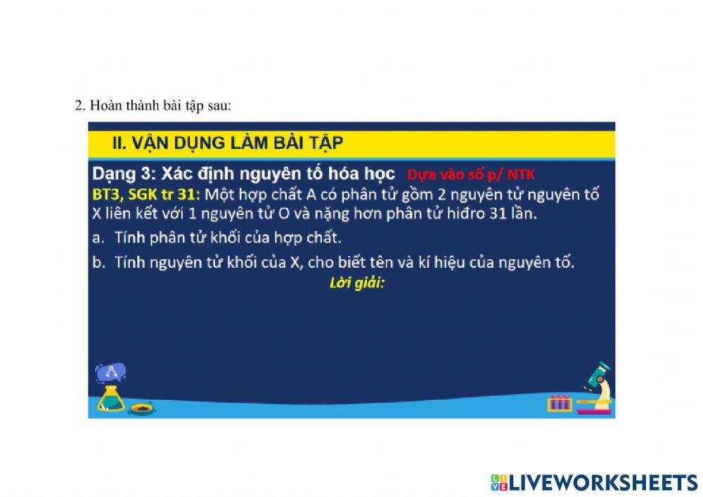 Hóa 8- bài 8 LT 1  PHIẾU ÔN TẬP