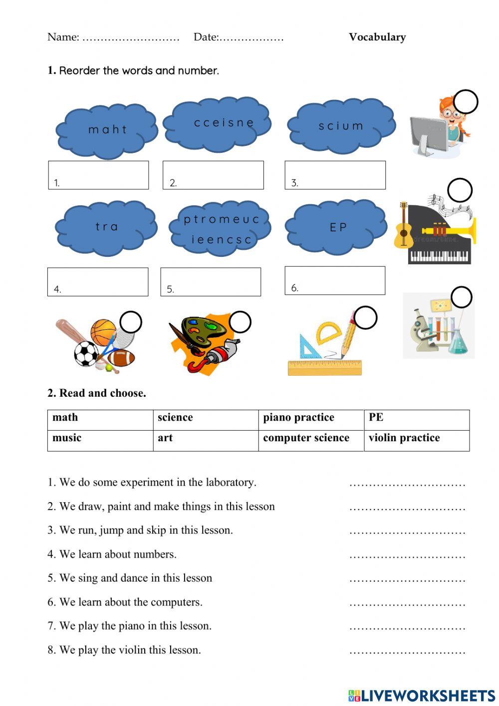Summer School Subjects