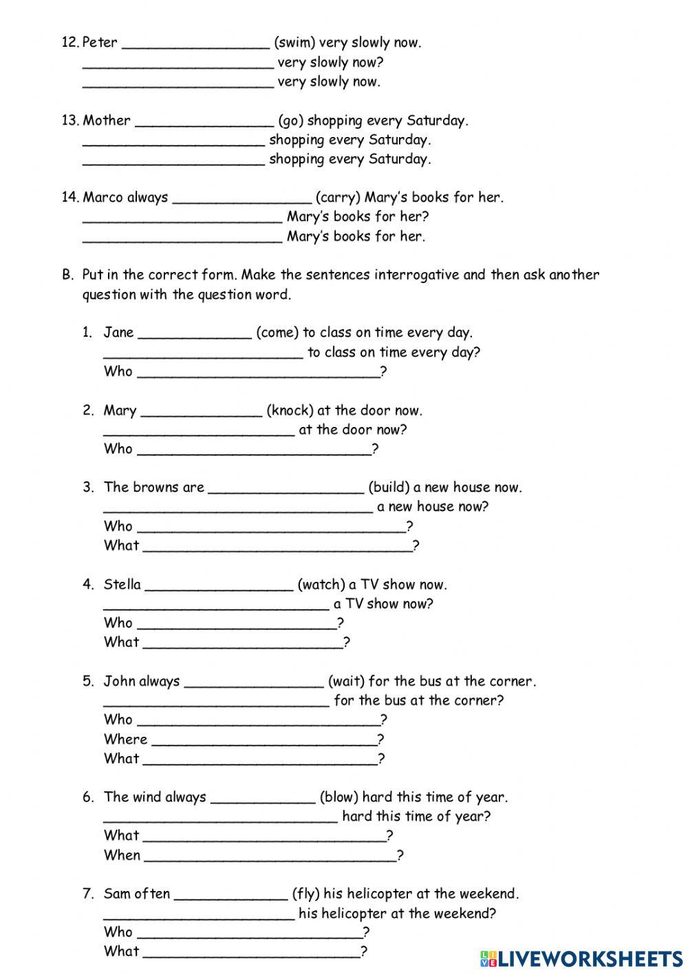 WS 4 Simple Present-Present Continuous-Present Perfect